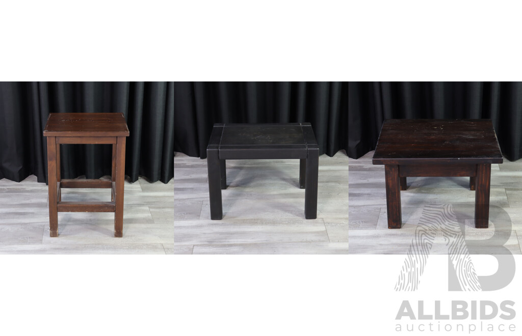 Collection of Three Timber Side Tables