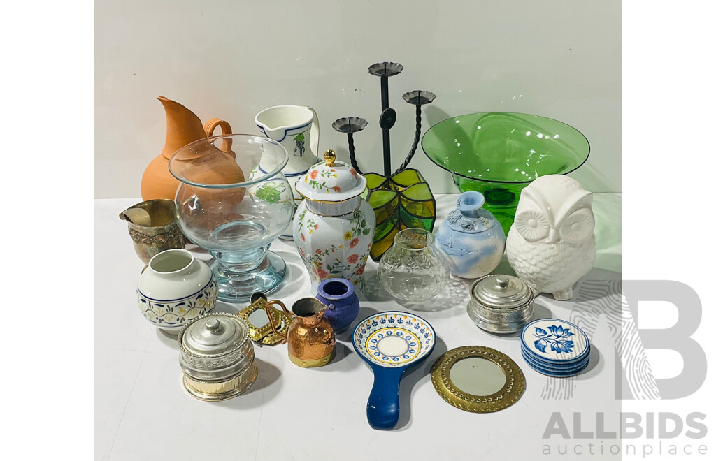 Collection Decorative PIeces Including Glass, Ceramic and More