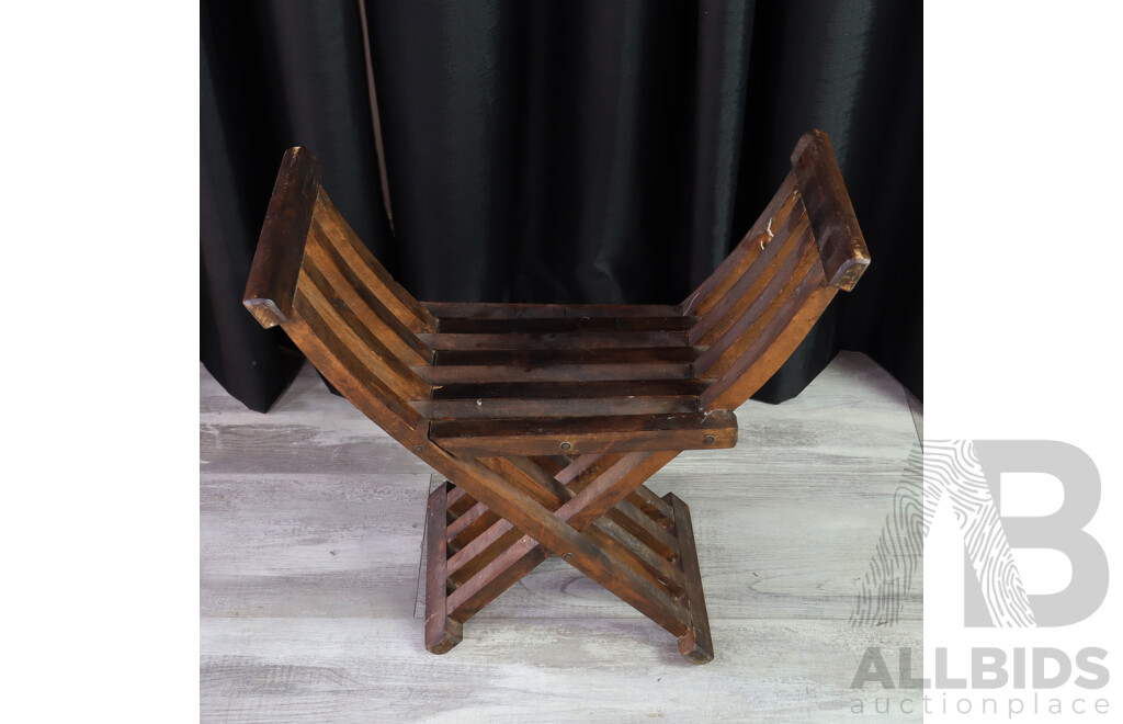 Trio of Timber Folding Stools