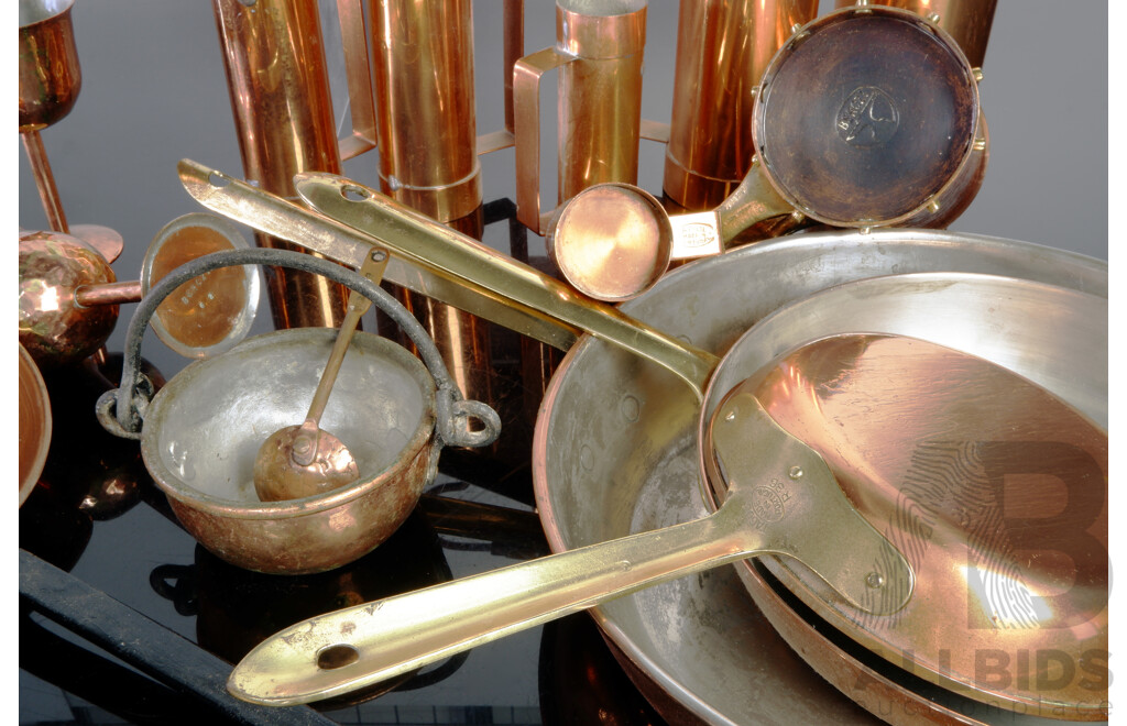 Collection Copper Pieces Including Australian Berczi Tankard, Goblets, Kettle with Other Items Portuguese