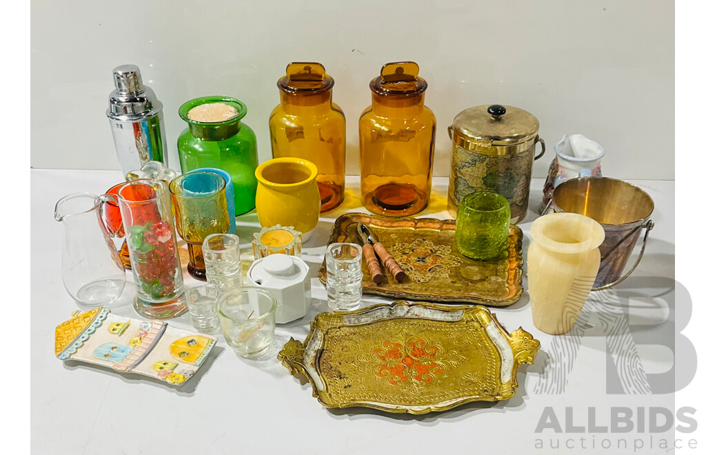 Collection Decorative Pieces Including Glass, Ceramics and More