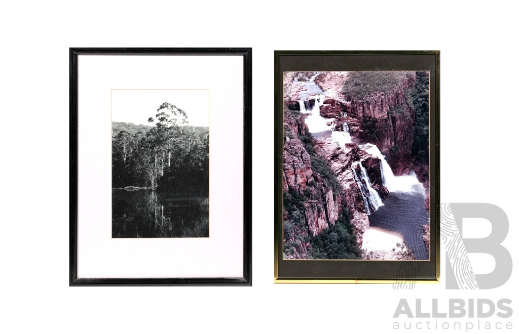 Artists Unknown, Pair of Framed Nature Landscape Photographs, 35 X 27 Cm (largest Image) (2)