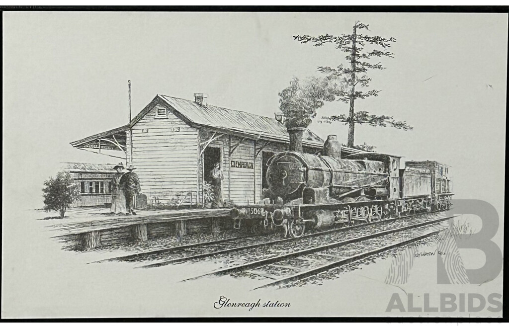 Ray Whitton (Australian, 20th Century), Glenreagh Station (1994), Limited Edition Print of Original Pencil Sketch, 29 x 45 cm