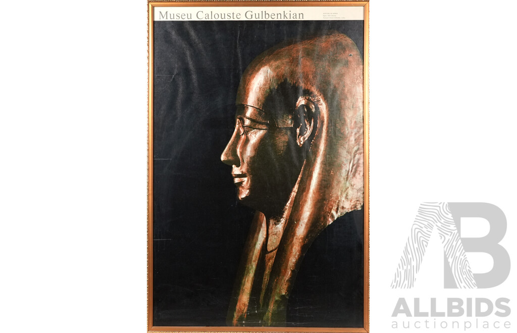 Museu Calouste Gulbenkian, 'Mummy Mask' and 'Genius Sons of Horus', Vintage Colour Poster Prints From Exhibition, 100 x 68 cm (frames) (2)