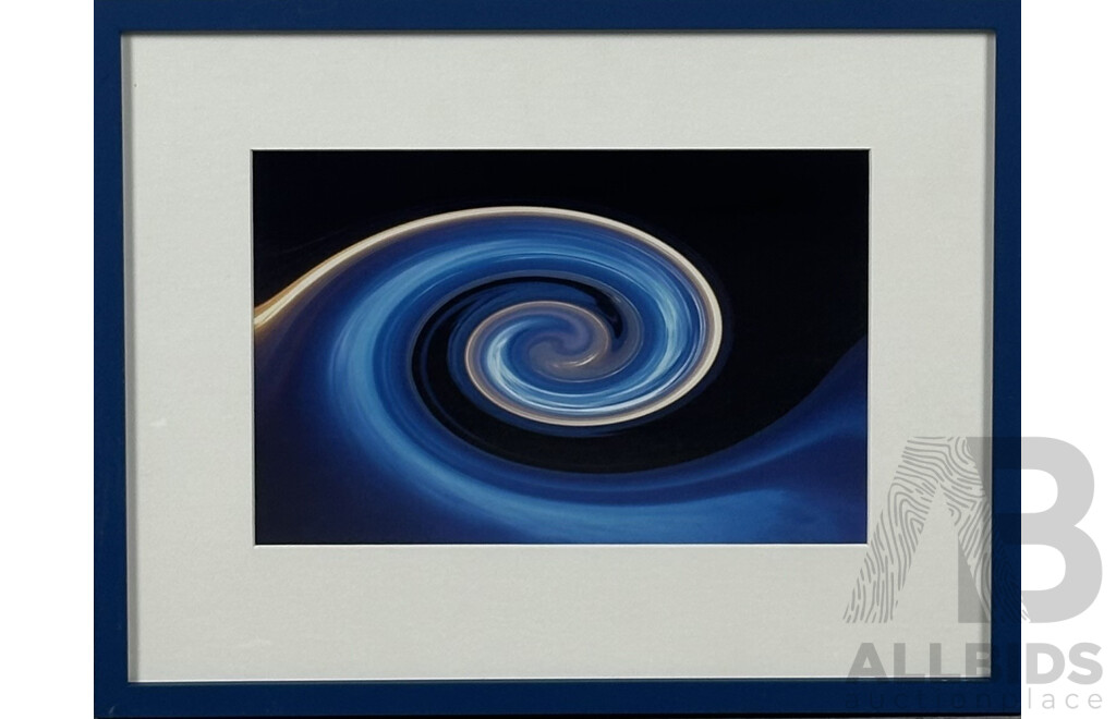 Unknown Artist, Blue Swirl (2016), Photographic Print, 36 X 45 Cm (frame)