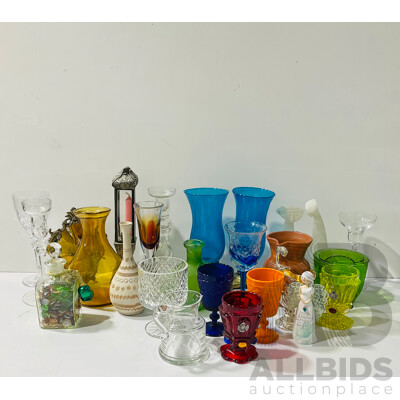 Collection Decorative PIeces Including Glass, Ceramic, Candle Holders and More