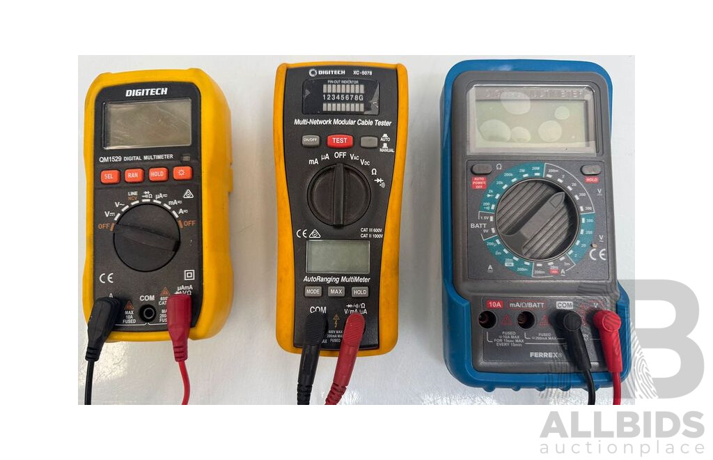 Digitech & Ferrex Multimeter Cable Testers - Lot of 3