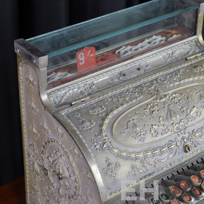 Vintage Brass Cased National per Decimal Cash Register