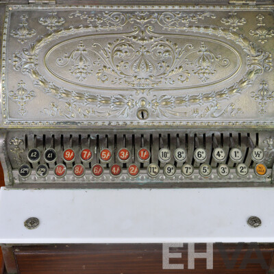 Vintage Brass Cased National per Decimal Cash Register