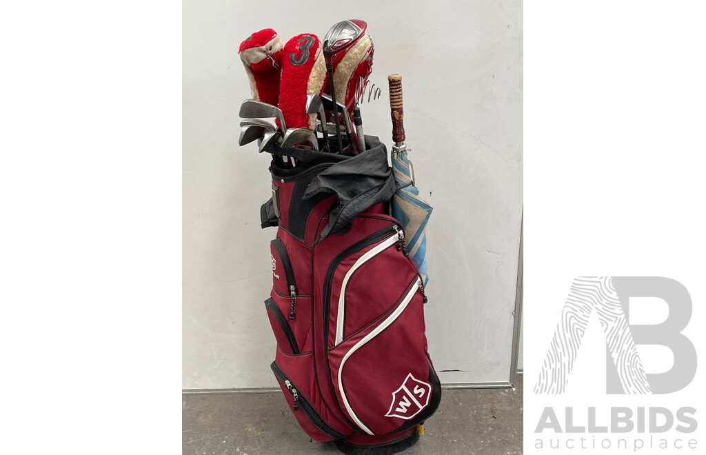 Brosnan Left Hand Golf Clubs Set in Wilson Staff Bag