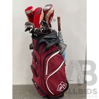 Brosnan Left Hand Golf Clubs Set in Wilson Staff Bag