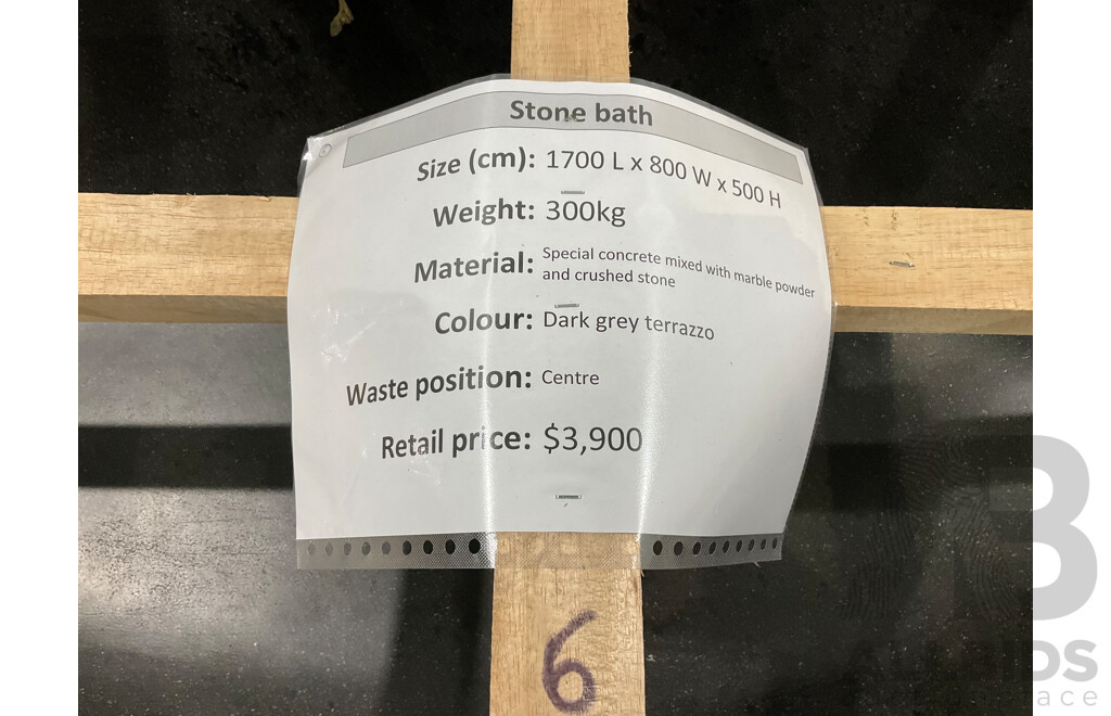 Dark Grey Terrazzo Stone Bath (1700Lx800Wx500H) - ORP $3,900.00