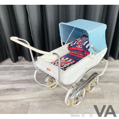 Vintage Cyclops Toy Pram with Original Decals and Hubcaps, Made in Australia