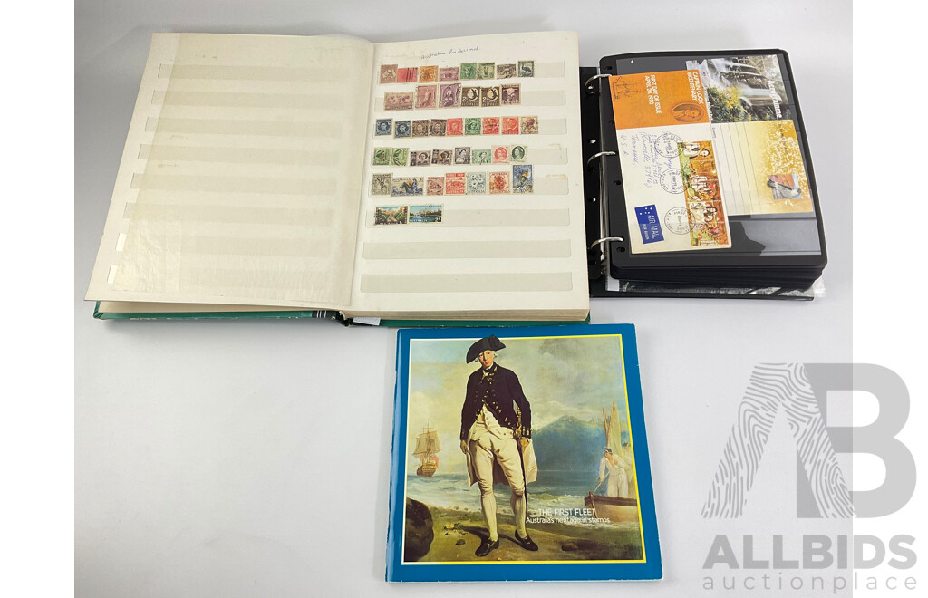 Album of Australian Mint and Cancelled Stamps, Examples From Predecimal to 2019, Album of First Day Covers, Examples From 1970 to 1983 Including Aerogrammes, Australia's First Fleet 1987 Stamp Book