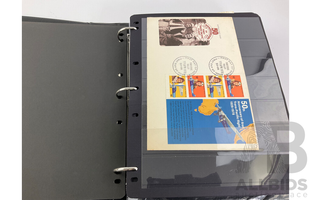 Album of Australian Mint and Cancelled Stamps, Examples From Predecimal to 2019, Album of First Day Covers, Examples From 1970 to 1983 Including Aerogrammes, Australia's First Fleet 1987 Stamp Book