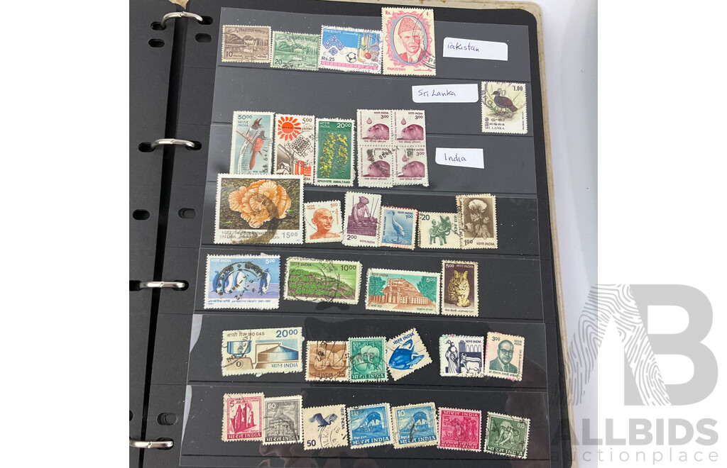 Three Albums of Antique and Vintage International Stamps Including Poland, Norway, UK, France, Germany, USA, Spain, Greece, China, Cuba, Egypt and More with Over Prints and Official, First Day Covers