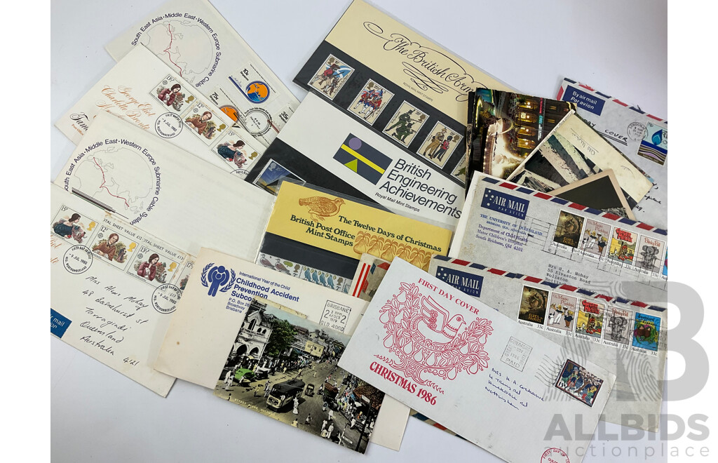 Three Albums of Antique and Vintage International Stamps Including Poland, Norway, UK, France, Germany, USA, Spain, Greece, China, Cuba, Egypt and More with Over Prints and Official, First Day Covers