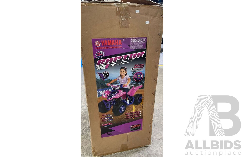 Yamaha 12 Volt Raptor ATV Ride on Girls Pink/Purple