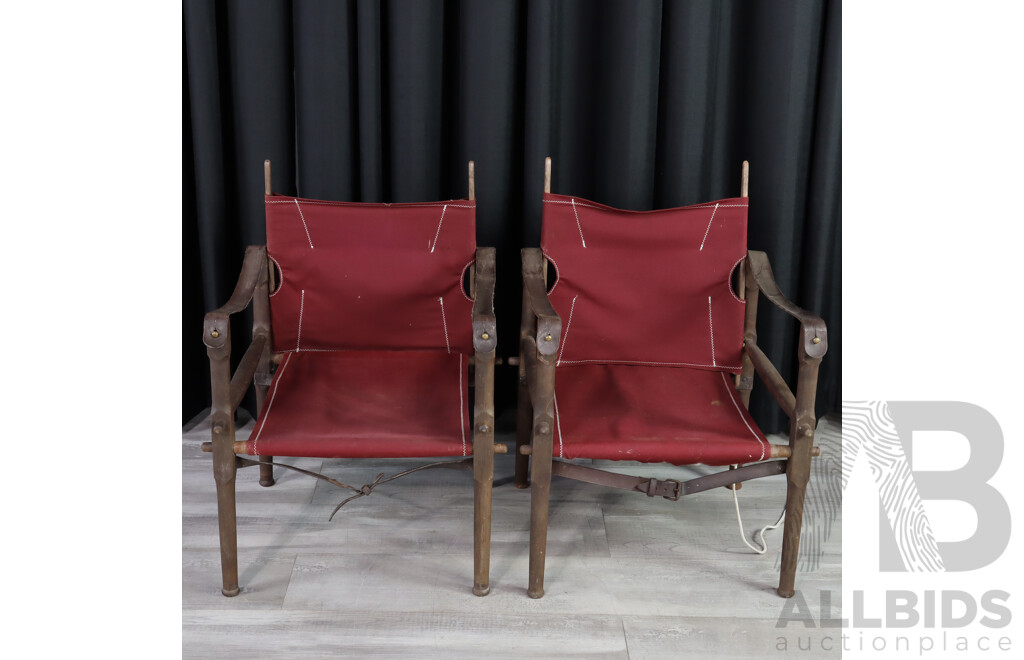 Pair of Vintage Safari Chairs by Michael Hirst