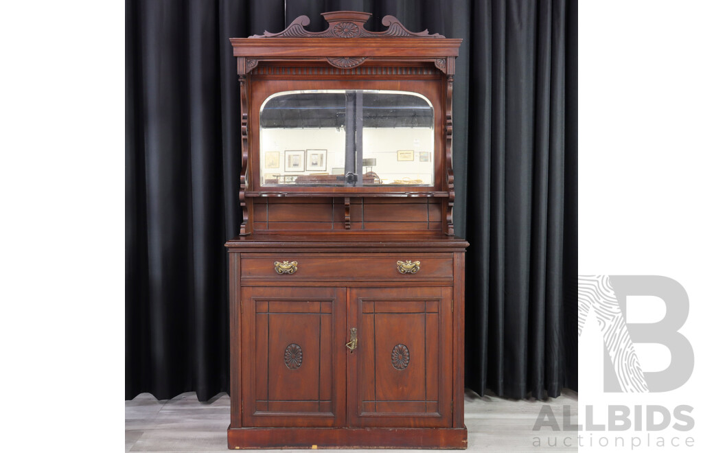 Edwardian Mahogany Mirrored Back Sideboard