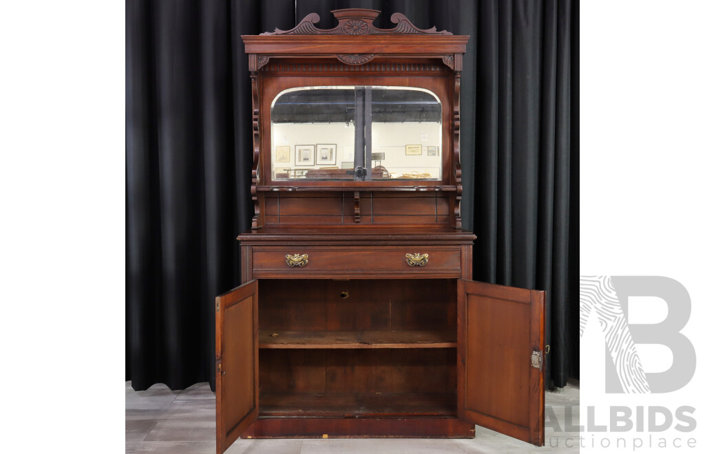 Edwardian Mahogany Mirrored Back Sideboard