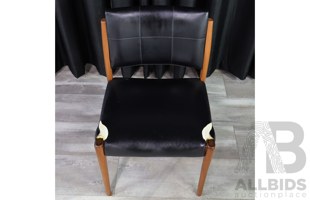 Set of Four Vinyl Upholstered Dining Chairs