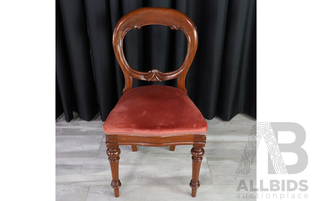 Set of Four Mahogany Balloon Back Dining Chairs