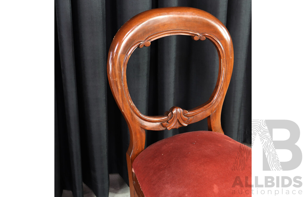 Set of Four Mahogany Balloon Back Dining Chairs