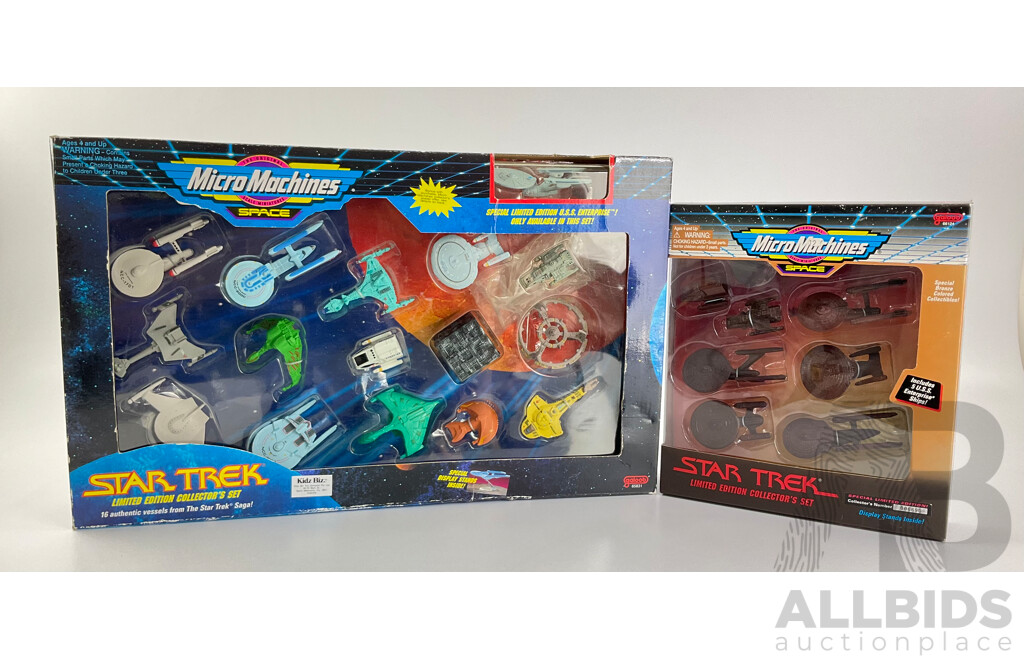 Two Vintage Micro Machines Star Trek Collectors Editions, Both in Original Packaging