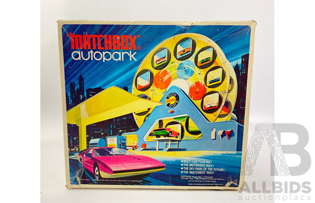 Vintage Matchbox Motorized Auto Park with Original Packaging