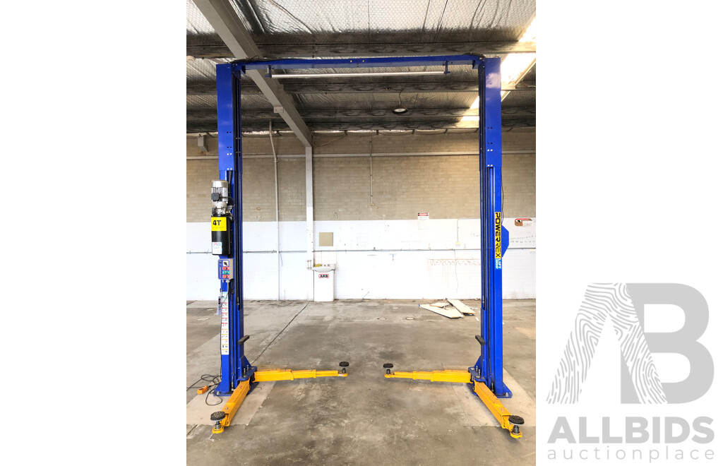 PowerRex 2 Post Wide Body Hoist with 4 Tonne Lift Capacity