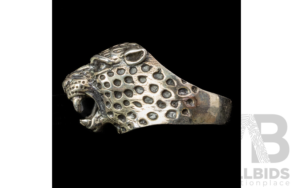 NEW Sterling Silver Leopard Ring, Size U, 12.05 Grams