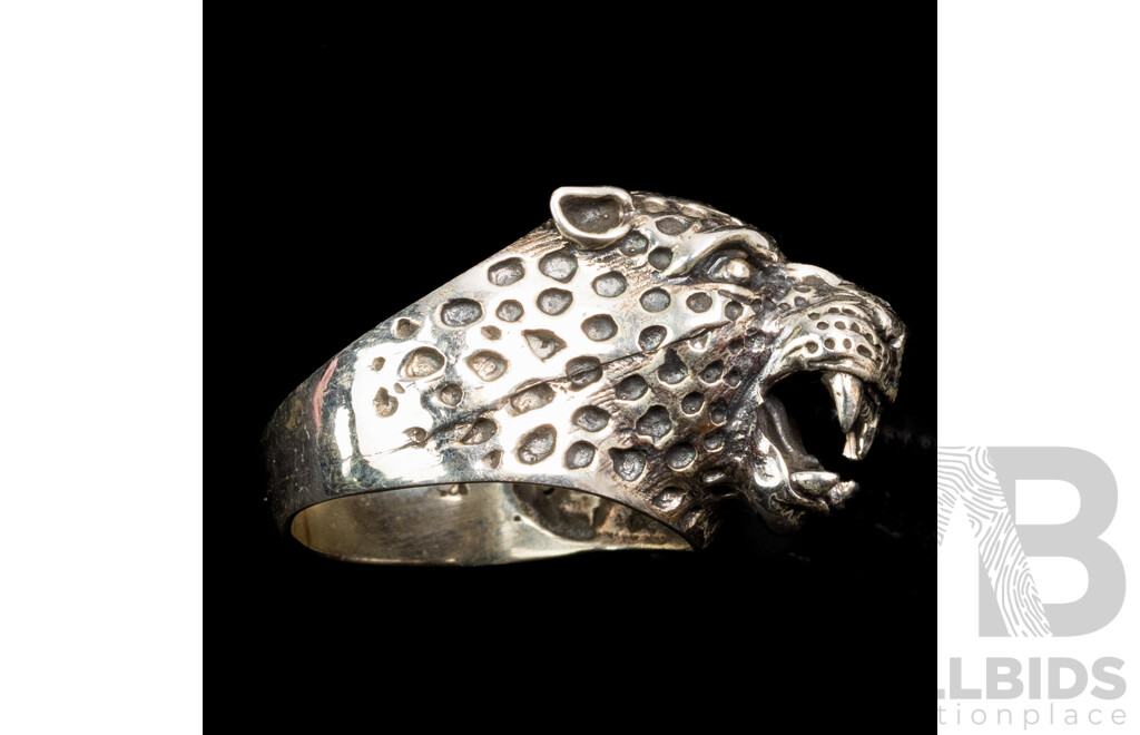 NEW Sterling Silver Leopard Ring, Size U, 12.05 Grams