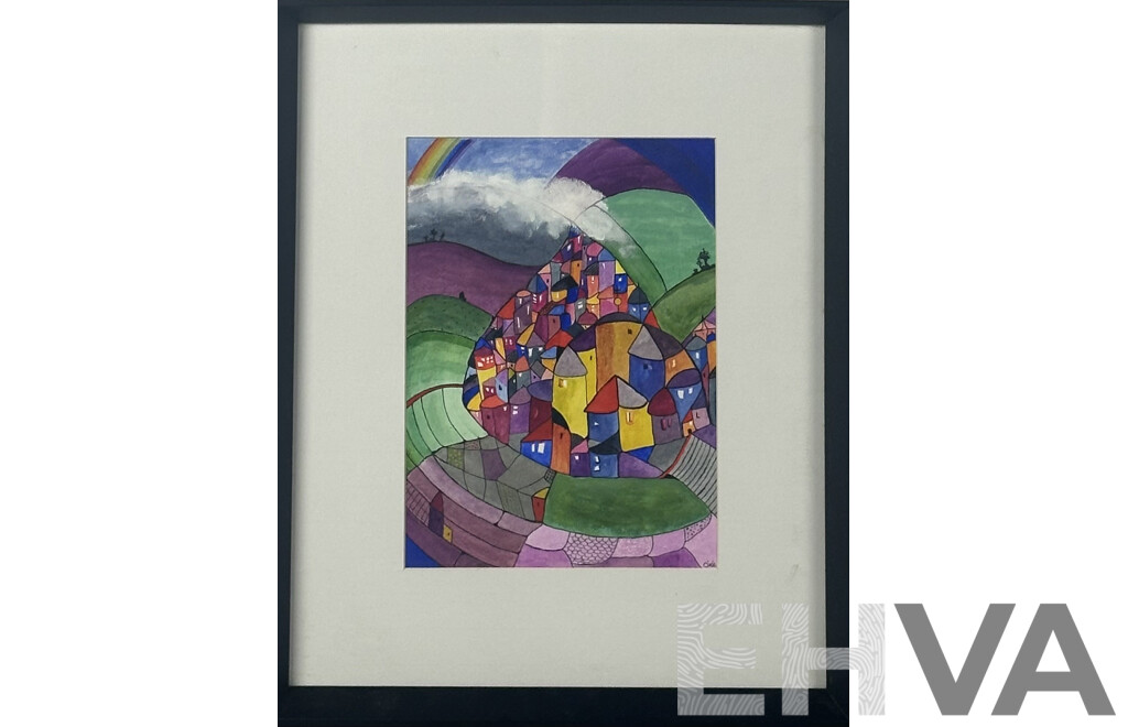 Christine DIxon, (20th Century, Australian), Posed Populous, Mixed Media, 54 x 44 cm (frame)