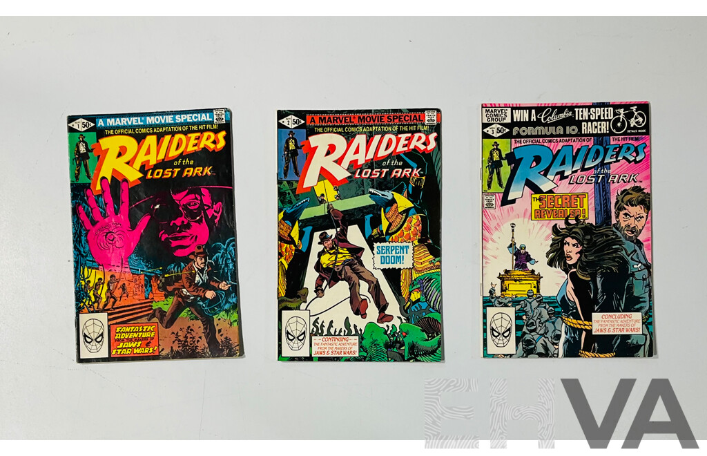 Marvel Comics Official Comic Adaptation Indiana Jones and the Raiders of the Lost Ark Issues #1-3