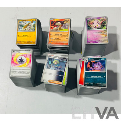 Large Collection of Pokemon TCG Cards From Scarlet & Violet Temporal Forces Including Three Empty Booster Box Boxes