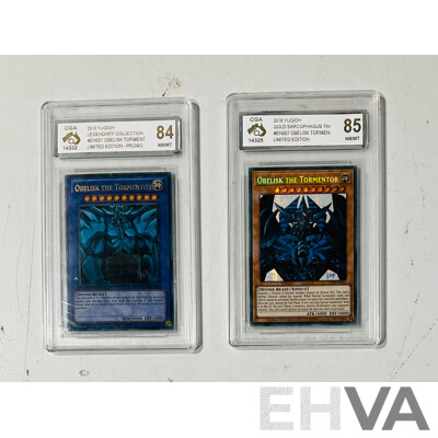 Collection of Foil Yu-Gi-Oh Cards Including Seven Graded Cards