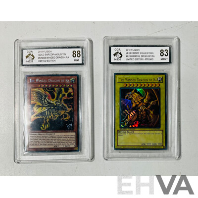 Collection of Foil Yu-Gi-Oh Cards Including Seven Graded Cards