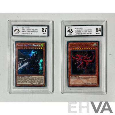 Collection of Foil Yu-Gi-Oh Cards Including Seven Graded Cards