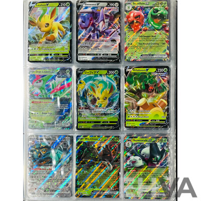 Collection of Mostly Foil Pokémon TCG Singles in Binder Including Several EX Pokémon and V Pokémon Such as Rayquaza V, Gardevoir EX, Iron Valiant EX and Many More
