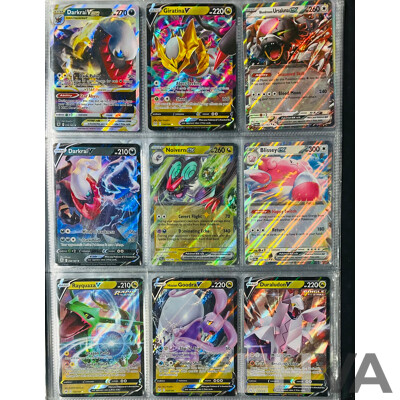 Collection of Mostly Foil Pokémon TCG Singles in Binder Including Several EX Pokémon and V Pokémon Such as Rayquaza V, Gardevoir EX, Iron Valiant EX and Many More