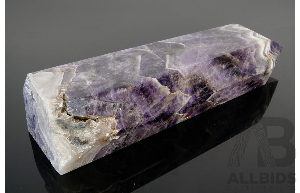 Large Polished Amethyst Crystal Obelisk with Terminated Point