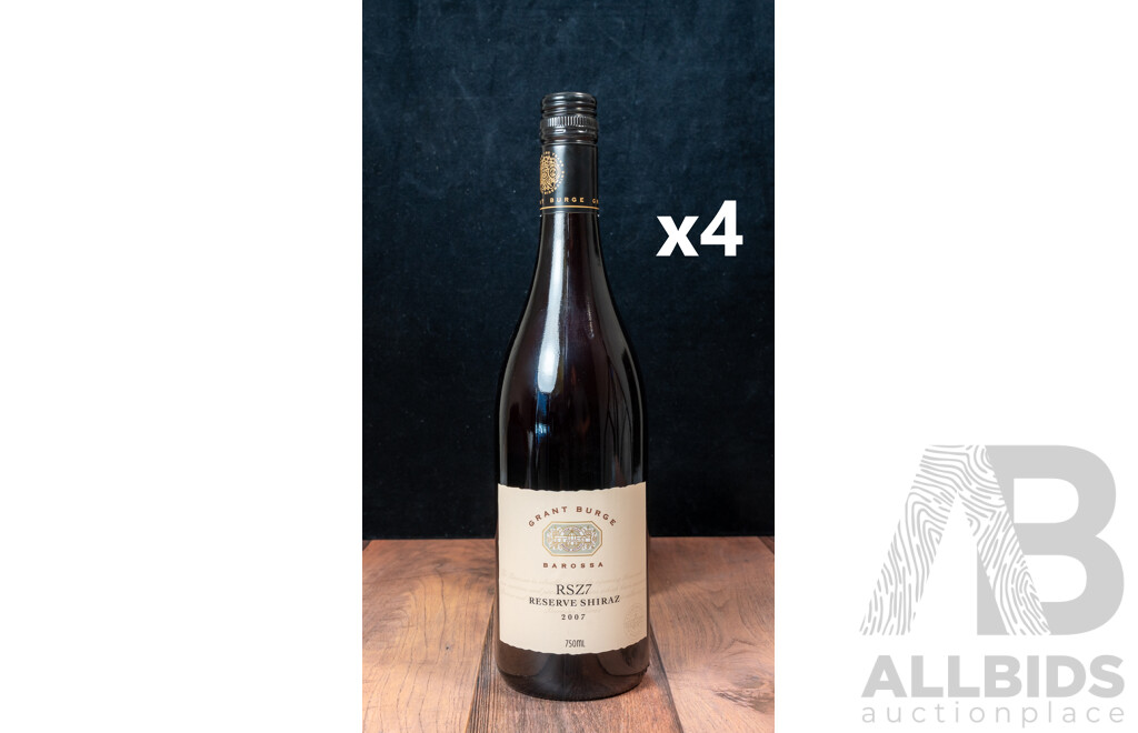 Grant Burge RSZ7 Reserve Shiraz Vintage 2007 X 4