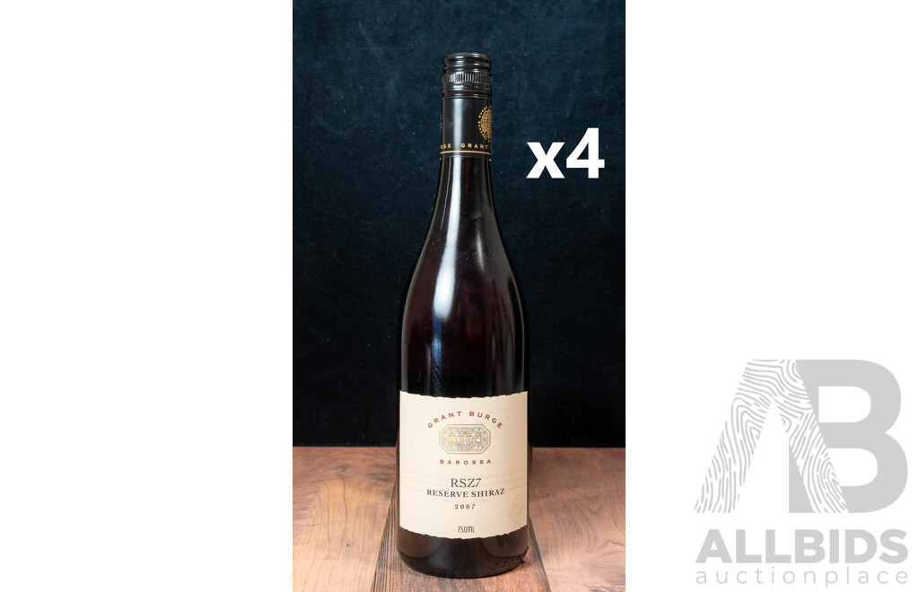 Grant Burge RSZ7 Reserve Shiraz Vintage 2007 X 4