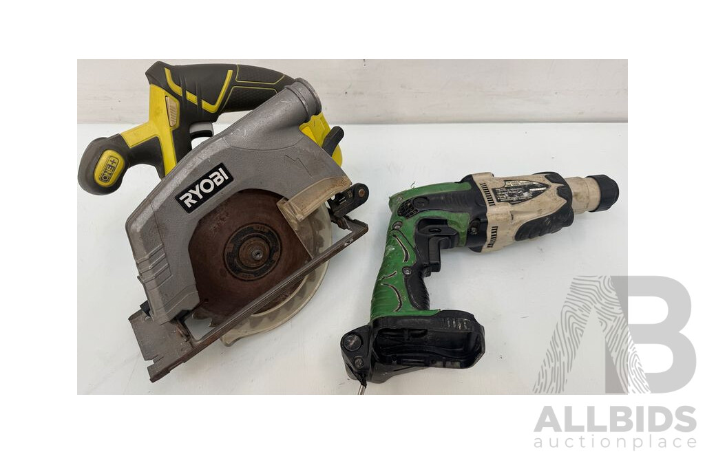 Ryobi Cordless Circular Saw & Hitachi Cordless Rotary Hammer/Drill