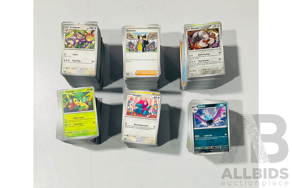Large Collection of Pokemon TCG Cards From Scarlet & Violet Paradox Rift Including Three Empty Booster Box Boxes
