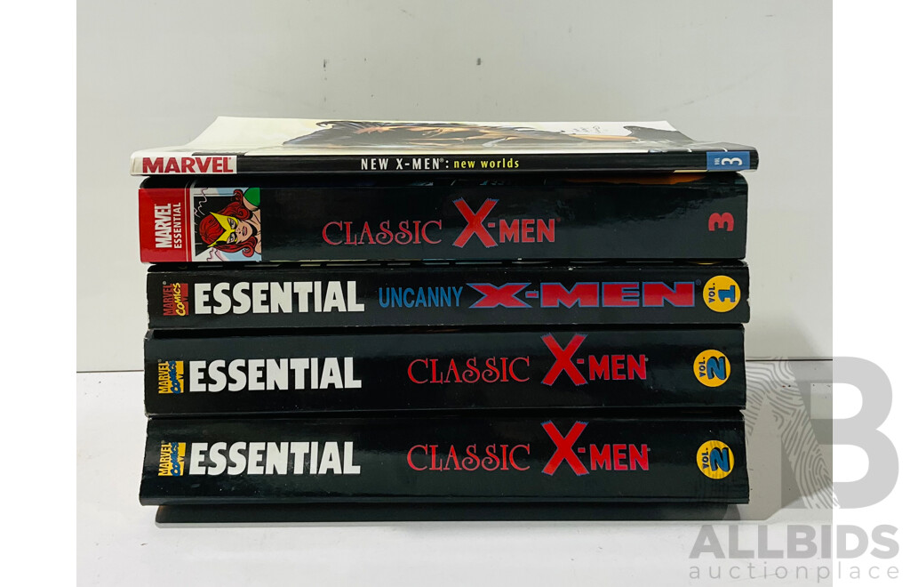Collection of X-men Comics Including New X-men: New Roles Tpb, Marvel Essentials Uncanny X-men Vol.1 and Marvel Essentials Classic X-men Vol.2,2 and 3