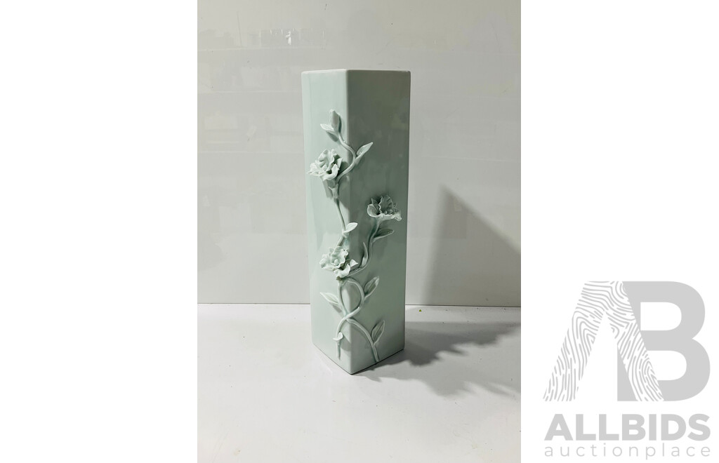 Ceramic Vase with Applied Flowers by Vennuci