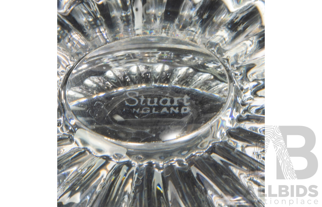Vintage Stuart Crystal Star Pattern Bowl and Coupe Along with Another Crystal Pitcher