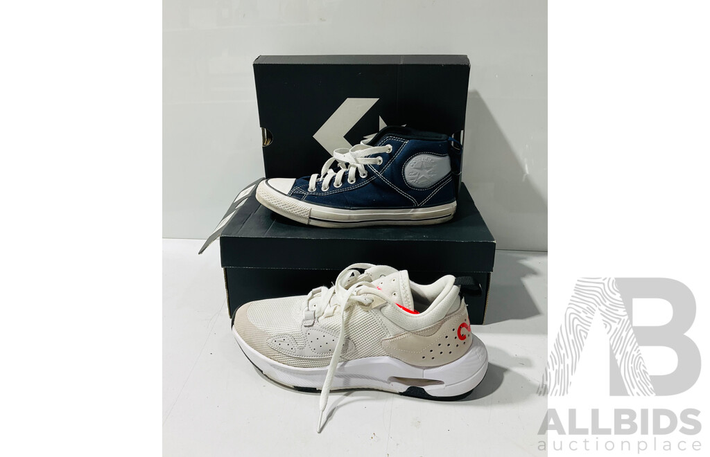 Two Pairs of Shoes Including Pair of Navy Converse and Pair of Jordan Air Cadence